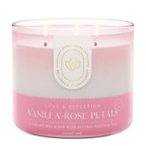 Vanilla & Rose Petals Aromatherapy 3-Wick Candle