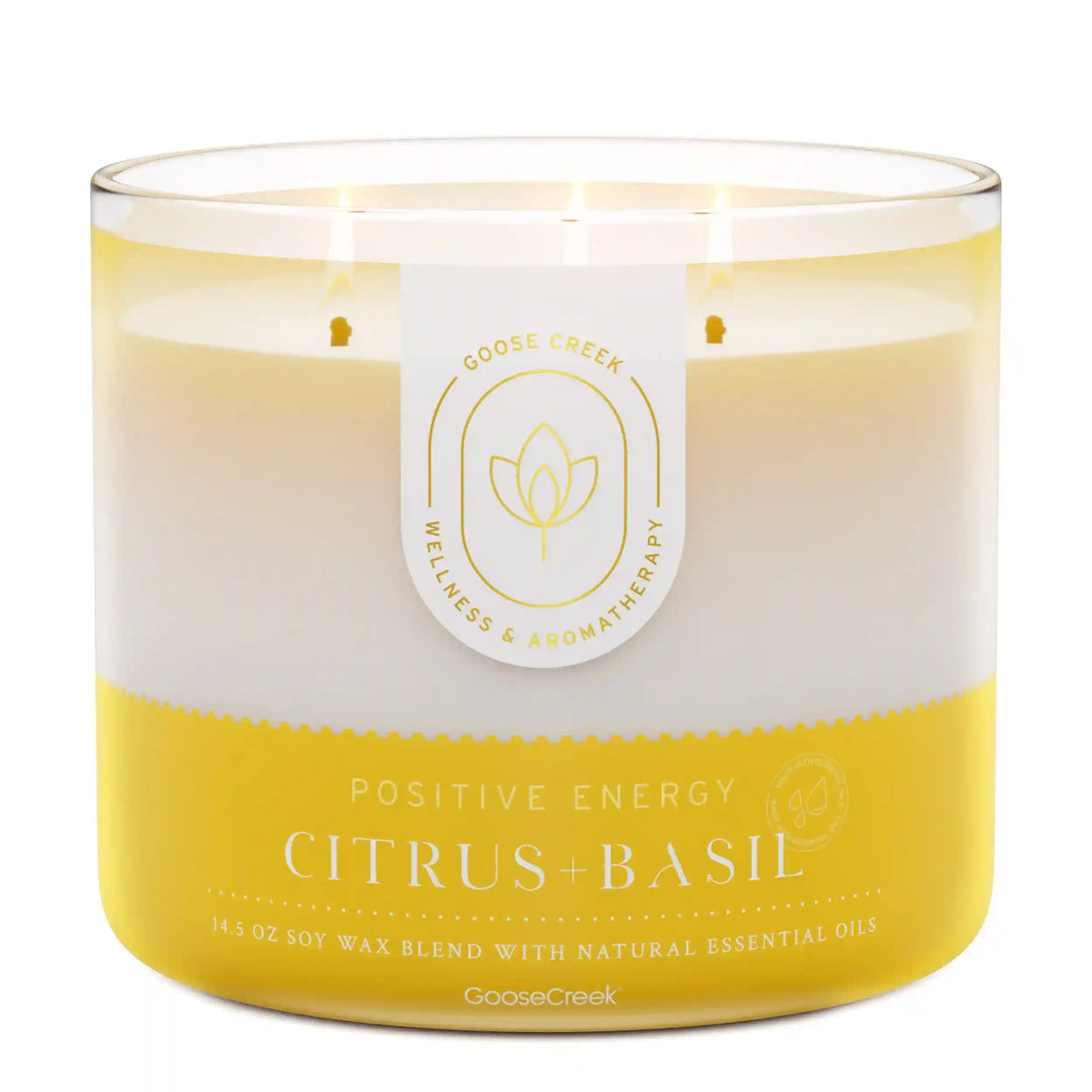Citrus & Basil Aromatherapy Large 3-Wick Candle
