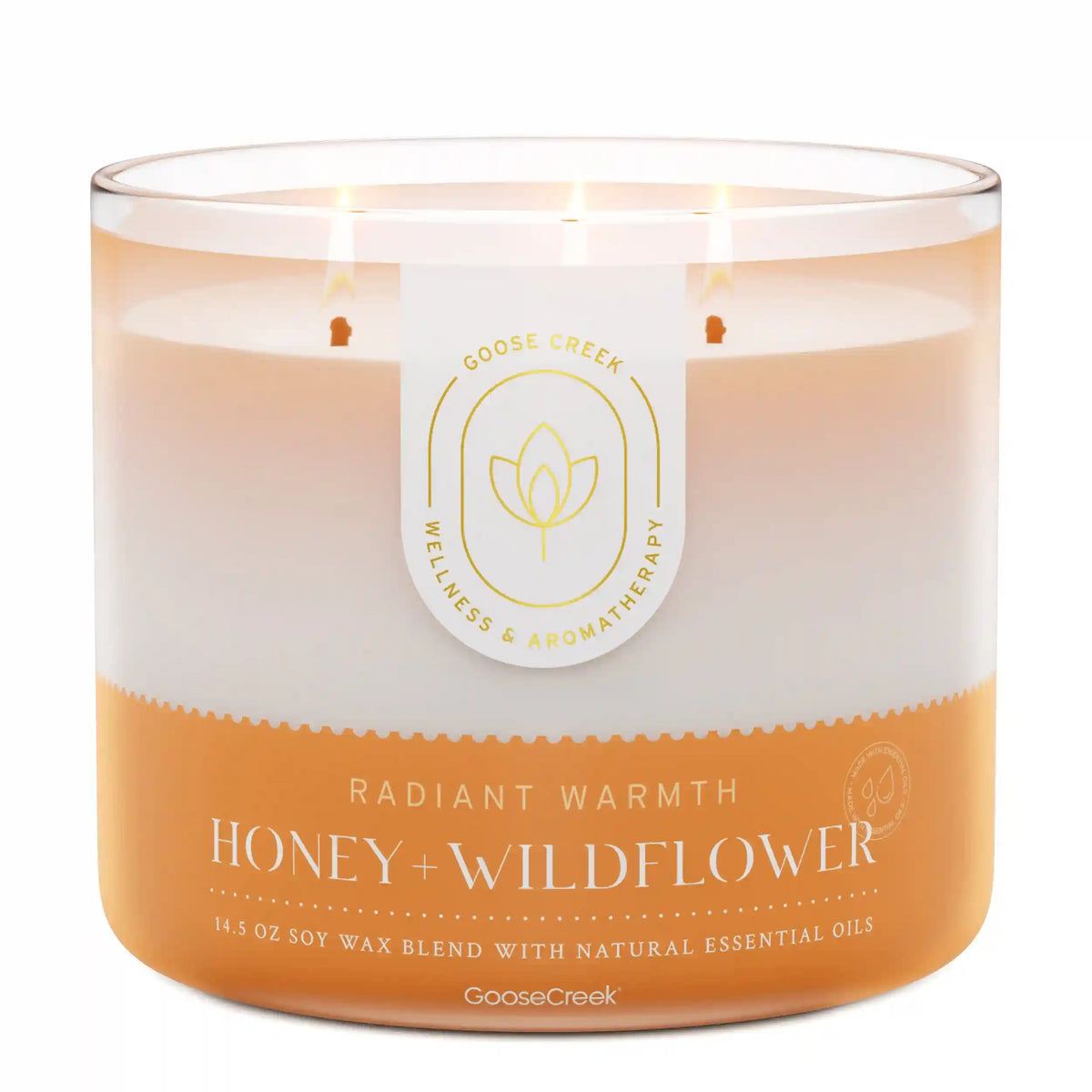 Honey & Wildflower Aromatherapy Large 3-Wick Candle