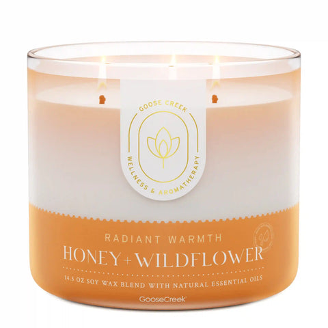 Honey & Wildflower Aromatherapy Large 3-Wick Candle